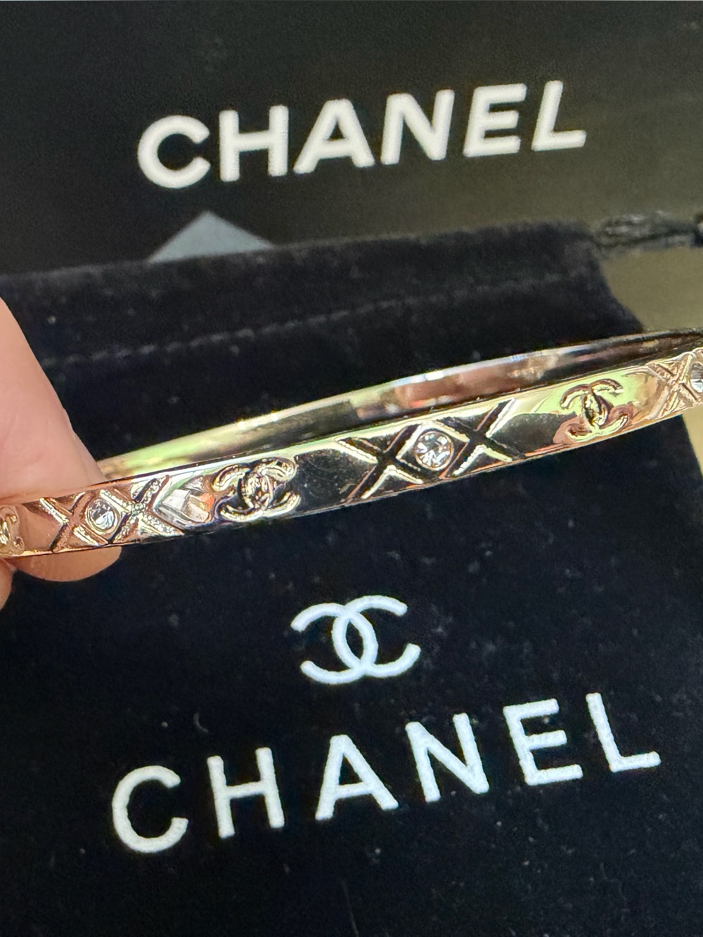 Chanel Gold tone Bangle Bracelet